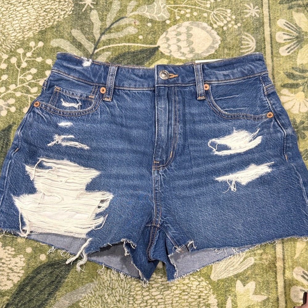 American Eagle Distressed Denim  Mom Shorts Women Shorts